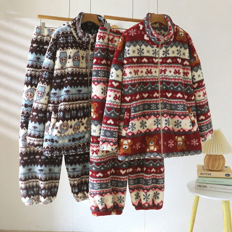 Women's Pajamas, flannel, warm, Christmas design