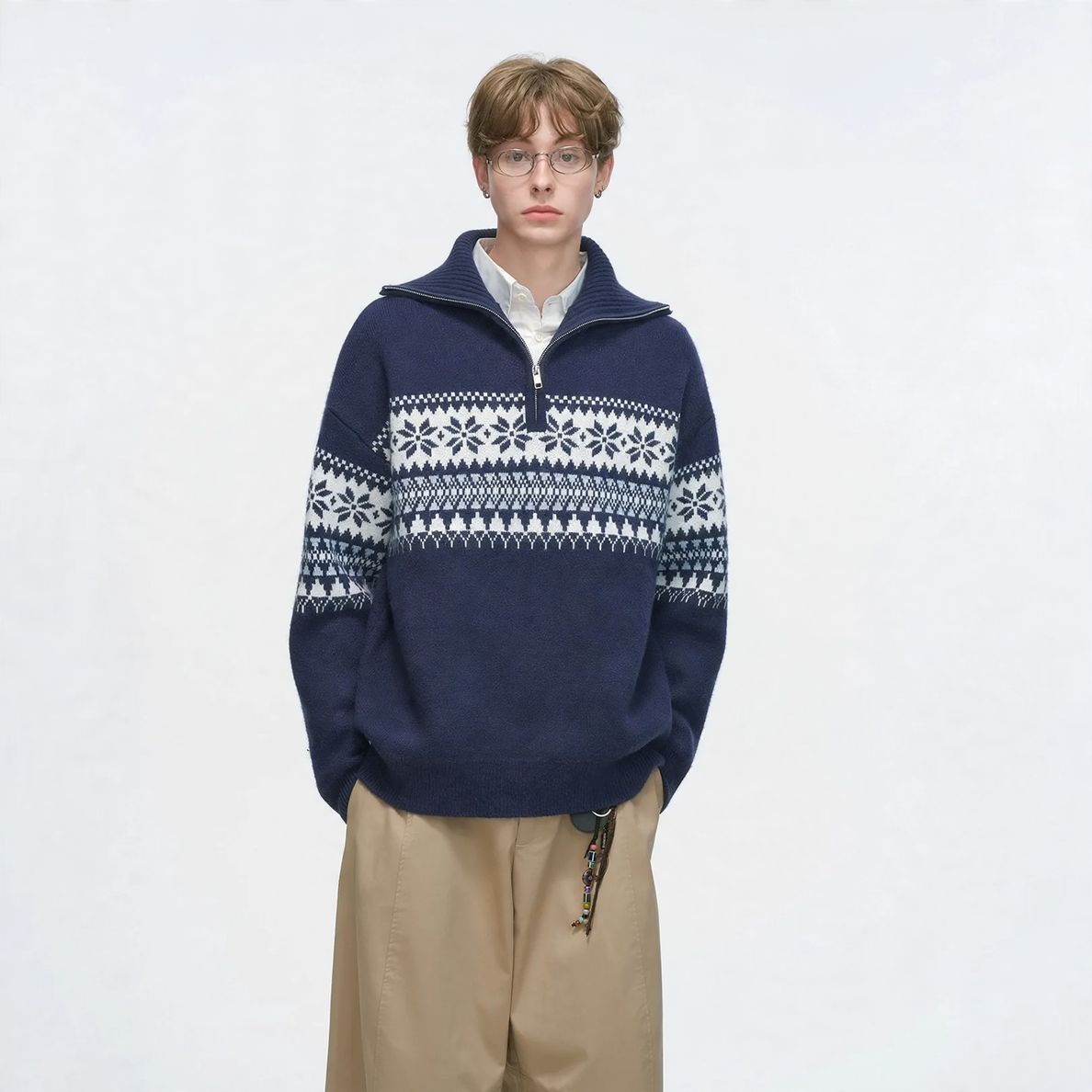 Unisex Christmas sweater with zipper