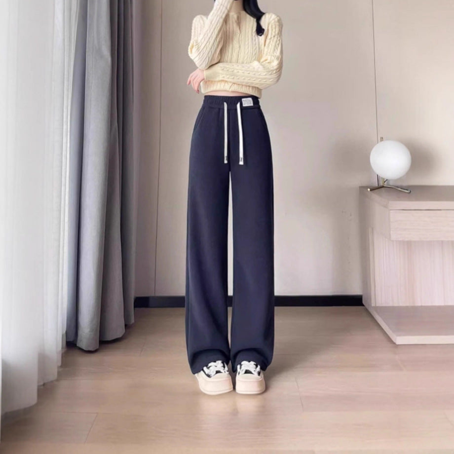 Kord wide trousers for women, lined