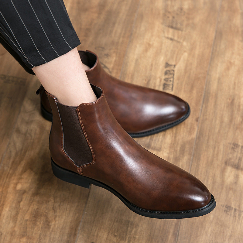 Padded Chelsea boots for men, synthetic leather