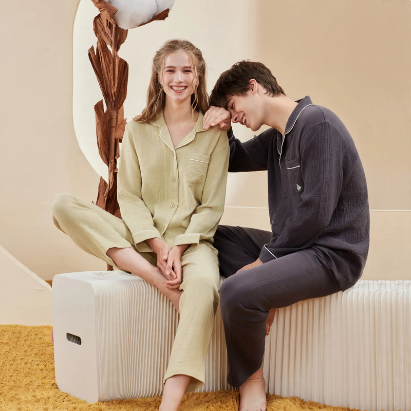 Cotton Muslin Pajama Set for Couples
