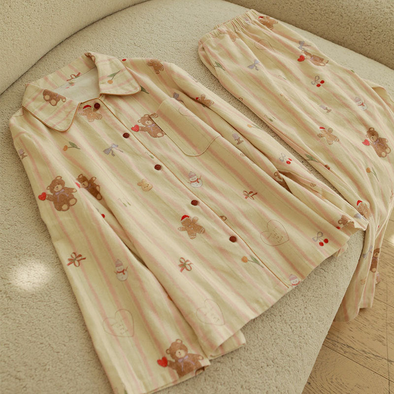 Women's house suit made of brushed cotton with pockets