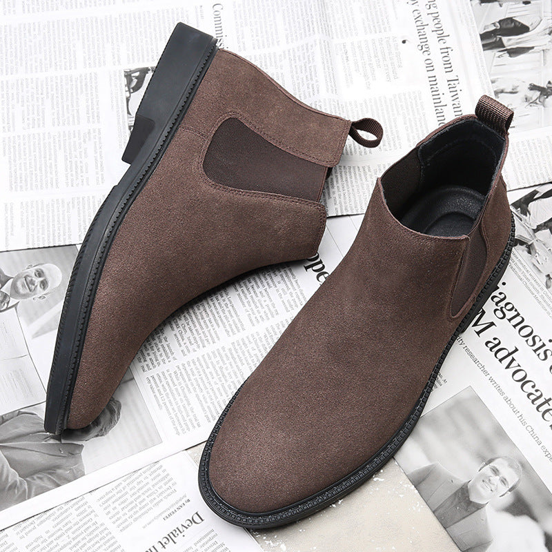 Men's Chelsea boots made of genuine leather, lined