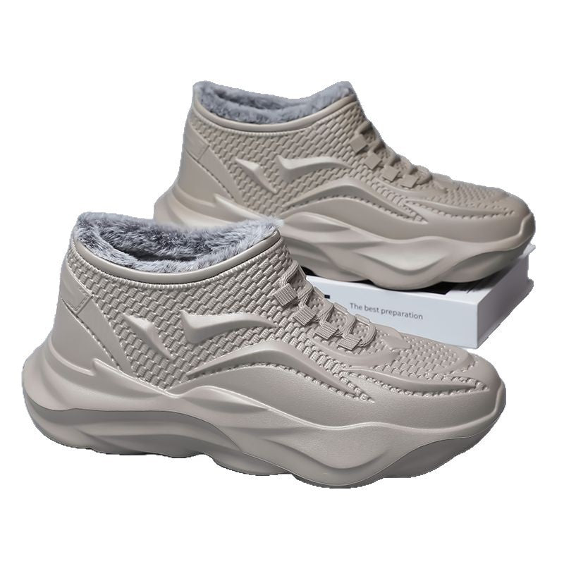 Padded men's winter boots, waterproof, platform