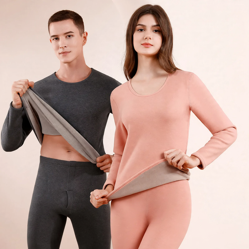 Thermal underwear set, seamless, with cashmere and silk content