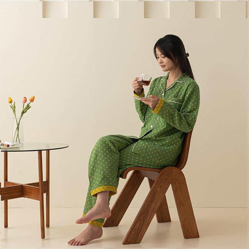 Cotton pajamas, double gauze, long sleeves, unisex