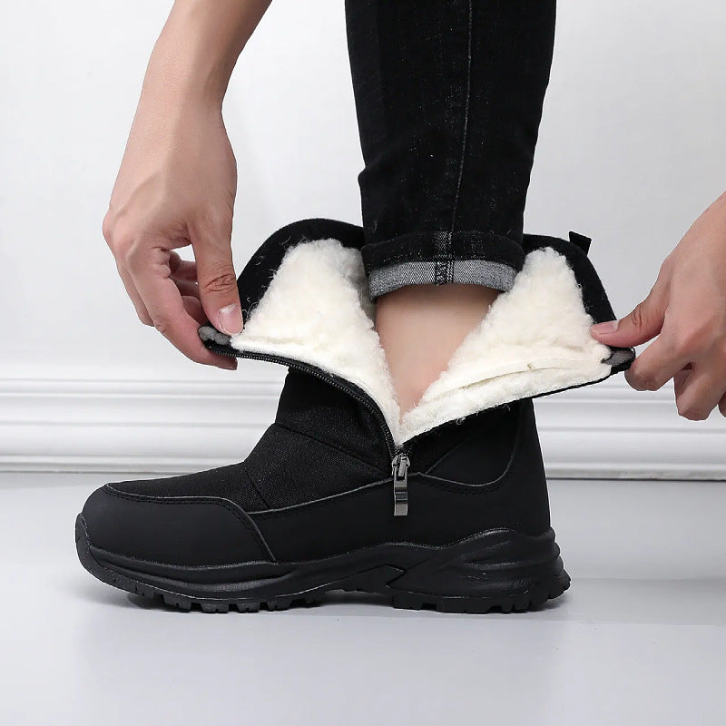 Padded men's winter boots, water-repellent