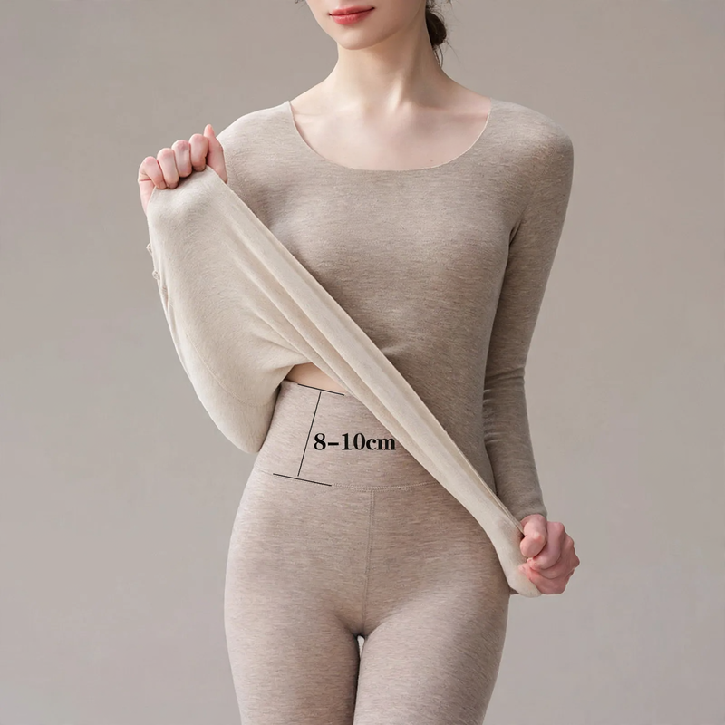 Women's Thermal Underwear Set, Round Neck, Shaping