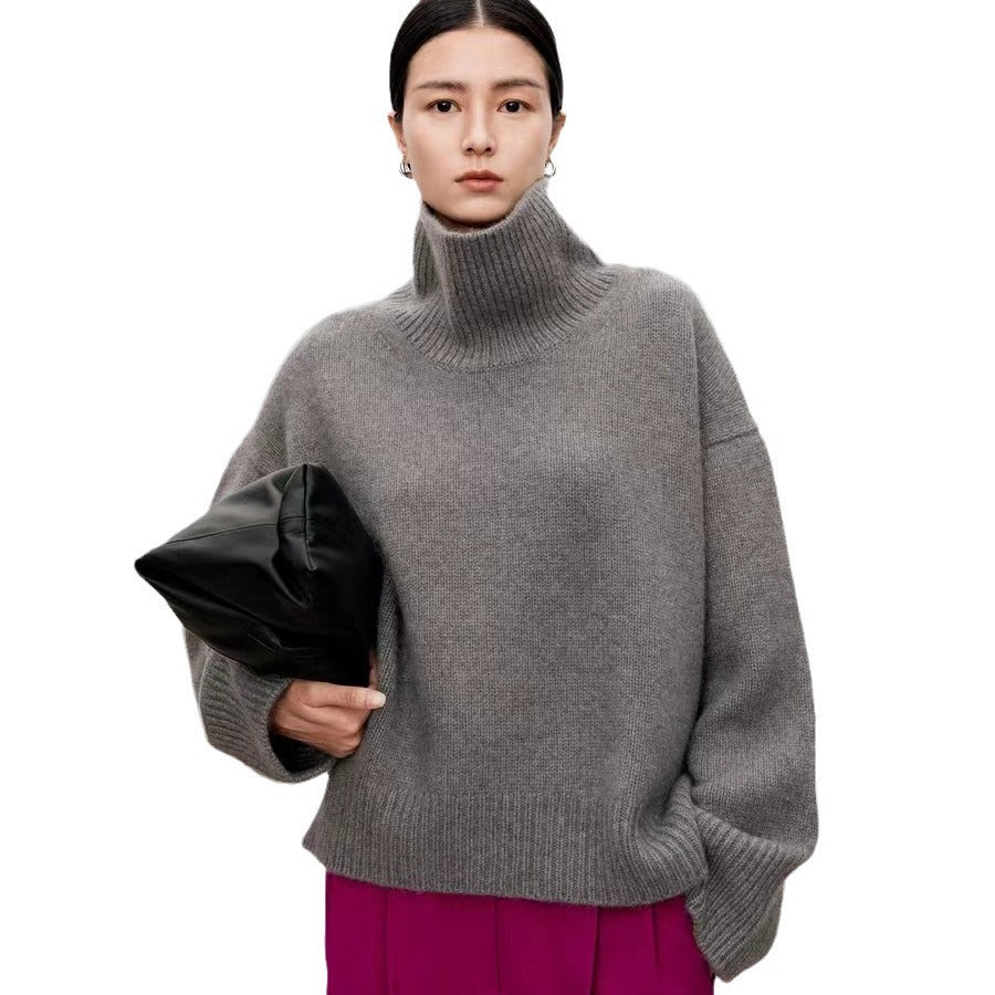 Women's Turtleneck Sweater, Oversized, for Autumn and Winter
