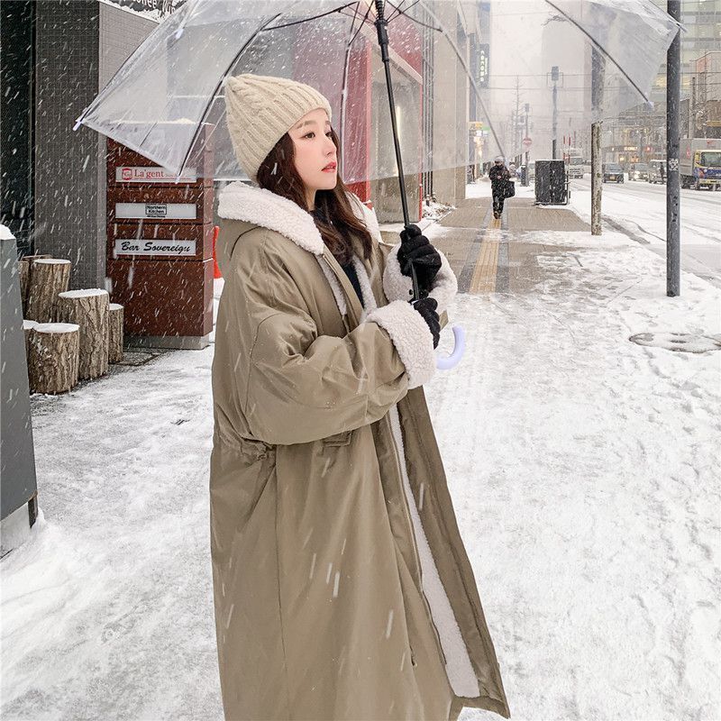 Padded women's winter jacket, mid-length
