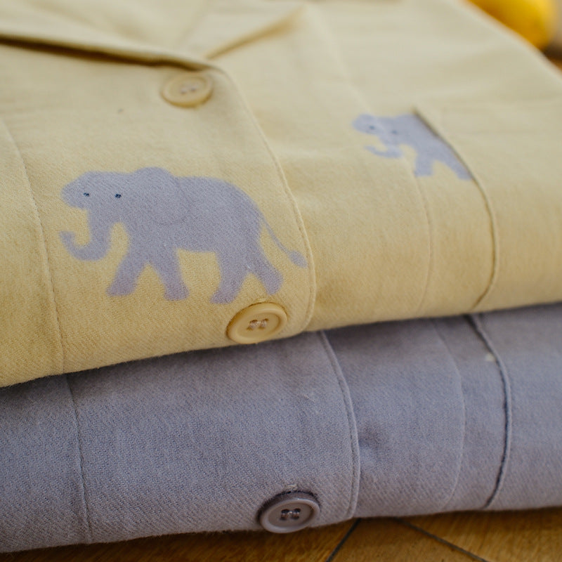 Partner flannel pajamas made of cotton, brushed
