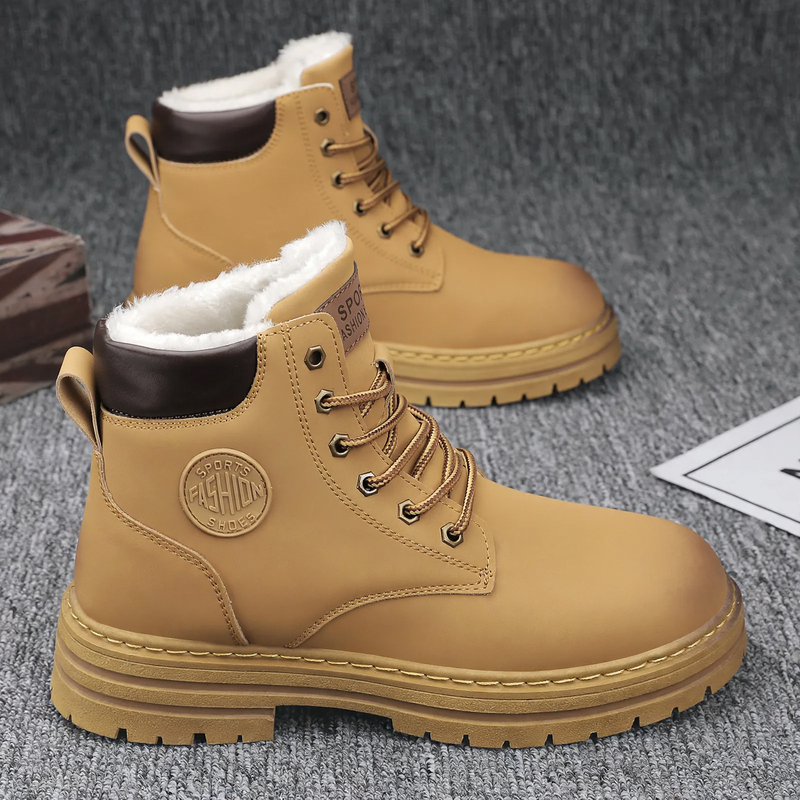 Padded men's worker boots, waterproof