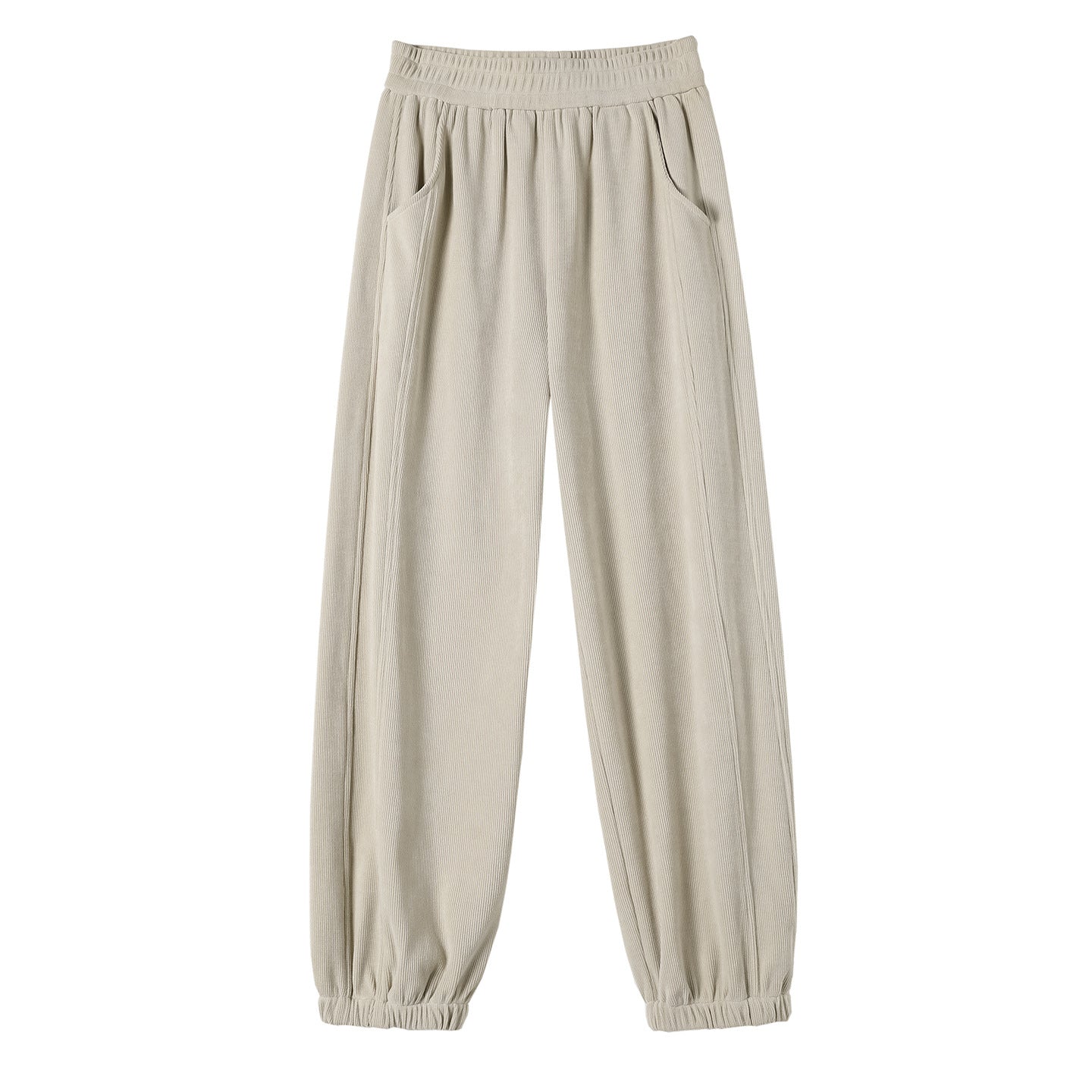 Women's leisure pants made of chenille, lined