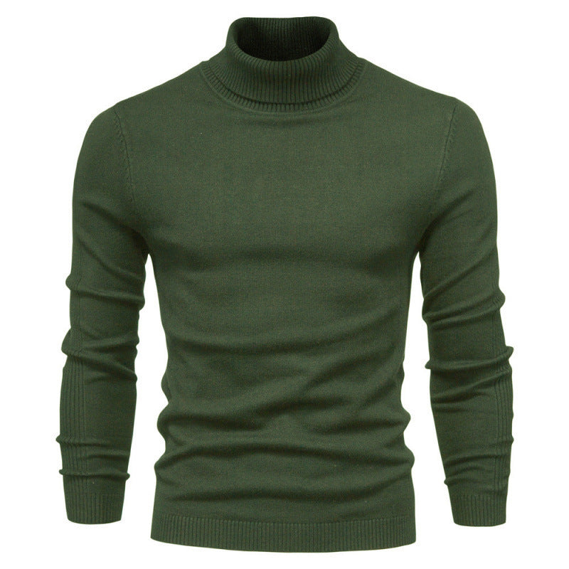 Men's turtleneck sweater, knitted, solid color