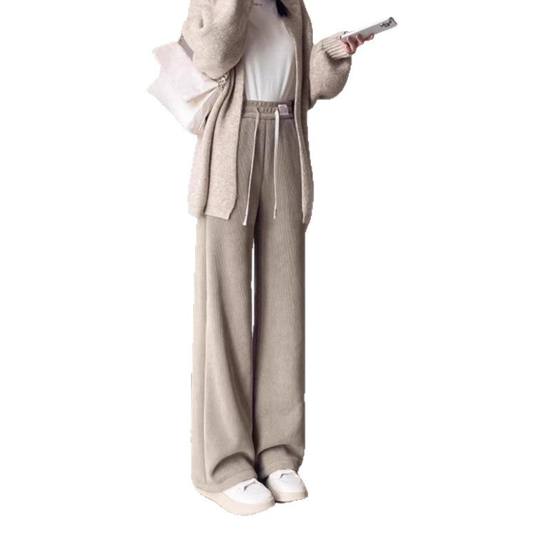 Kord wide trousers for women, lined