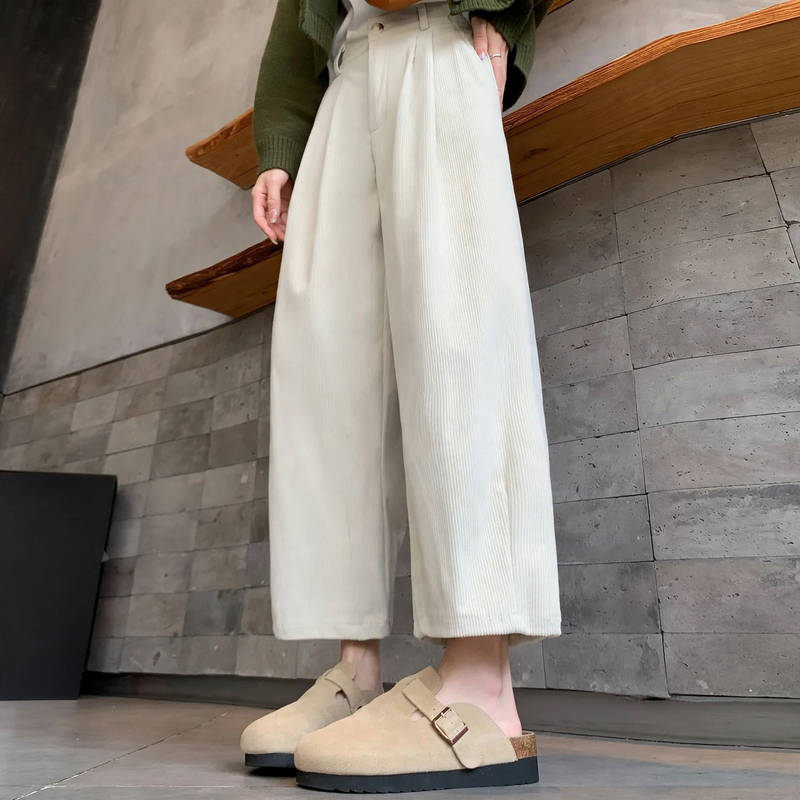 Women's Corduroy Pants, High-Waist, Wide Cut