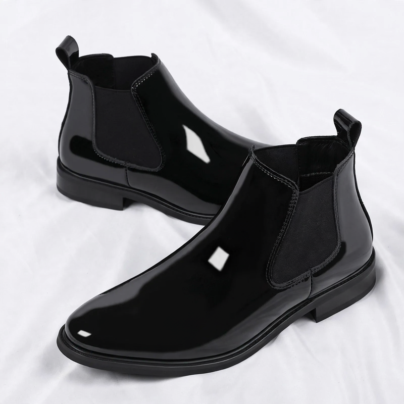 Men's leather Chelsea boots with optional elevation