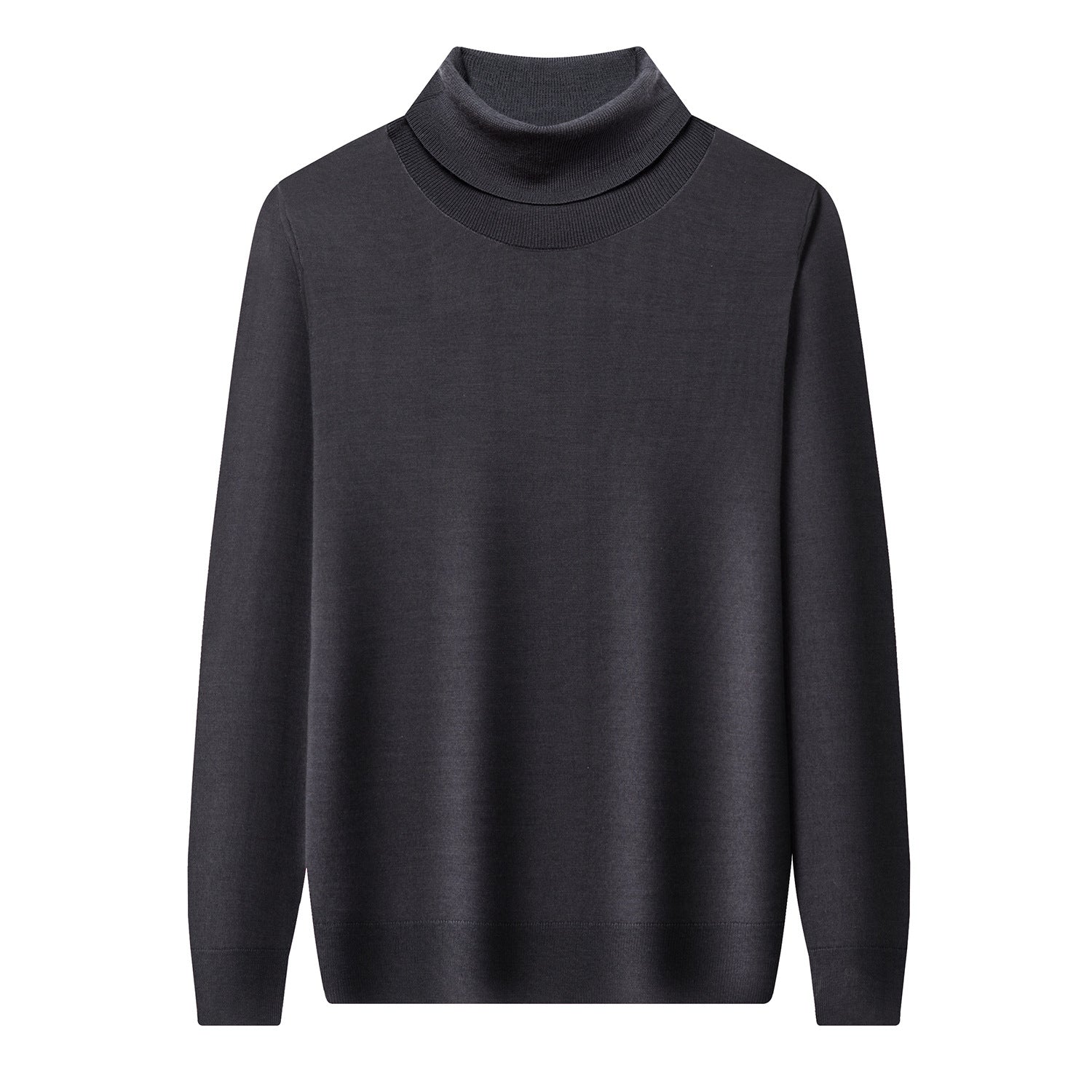 Men's wool pullover, 100% wool, roll neck, machine washable