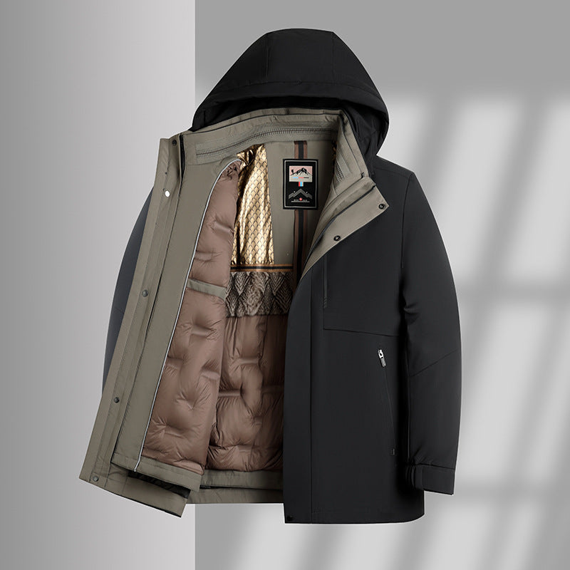 Men's down jacket with removable inner lining