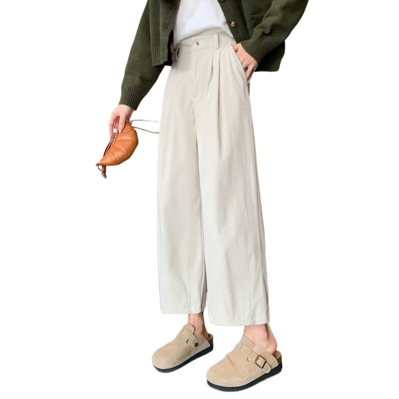Women's Corduroy Pants, High-Waist, Wide Cut