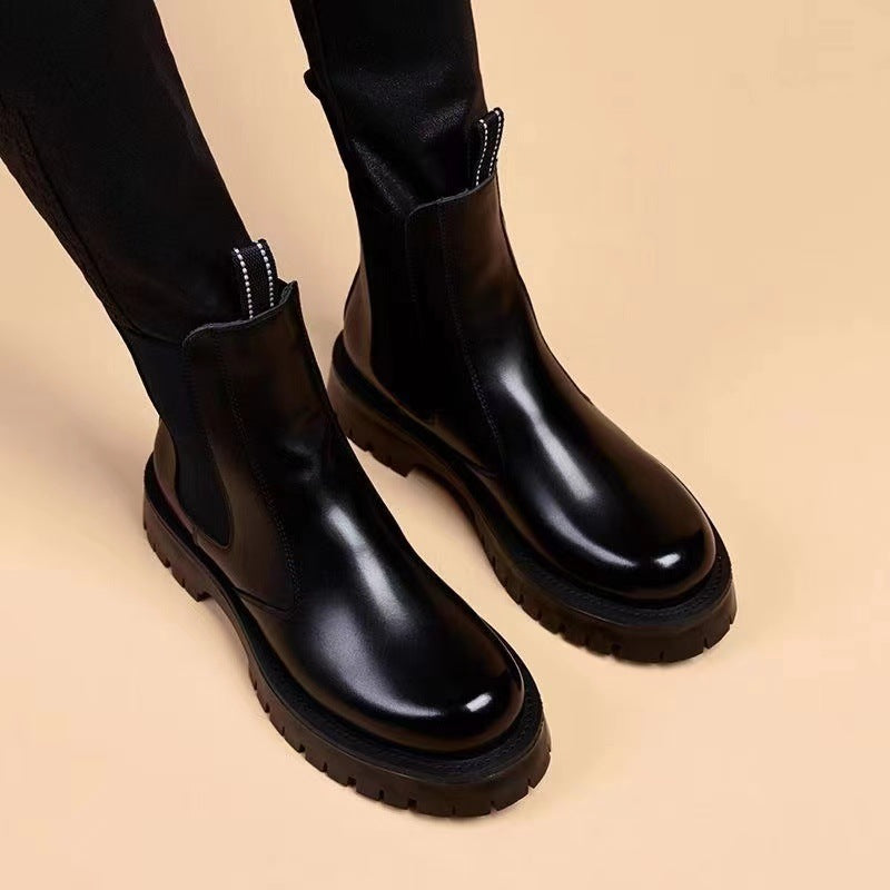 Men's Chelsea boots made of cowhide leather, breathable