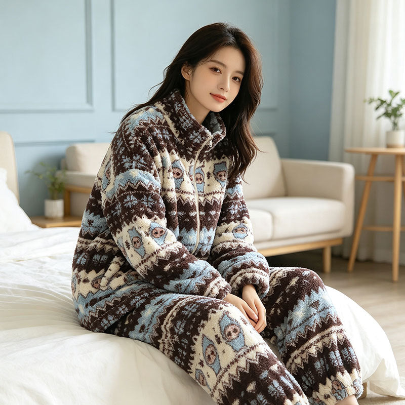 Women's Pajamas, flannel, warm, Christmas design