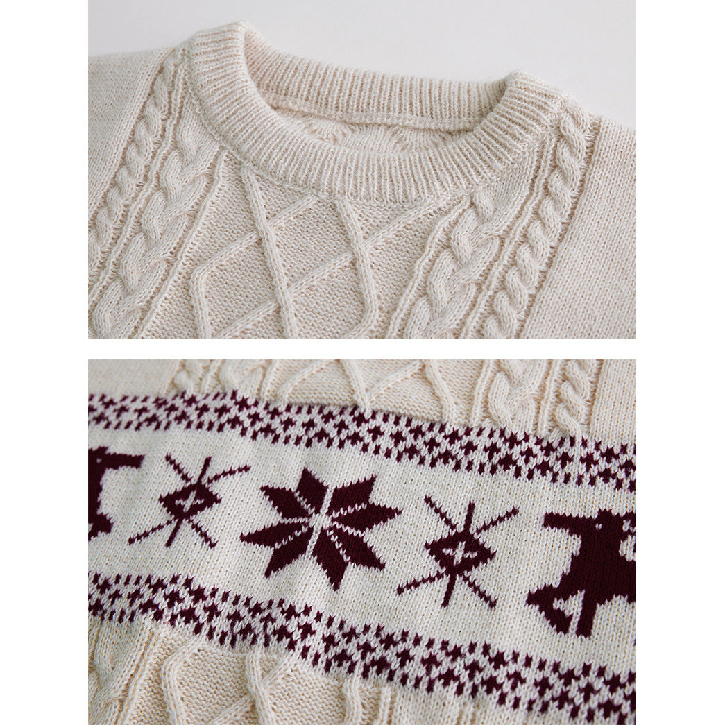 Christmas sweater with reindeer pattern