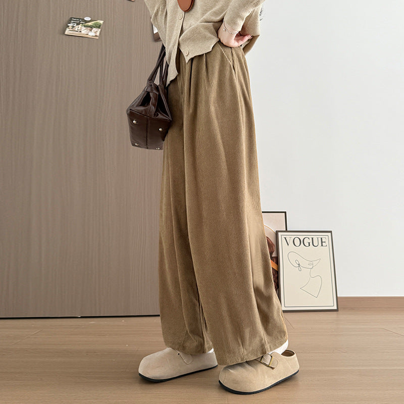 Cord-Harem pants with a high waistband