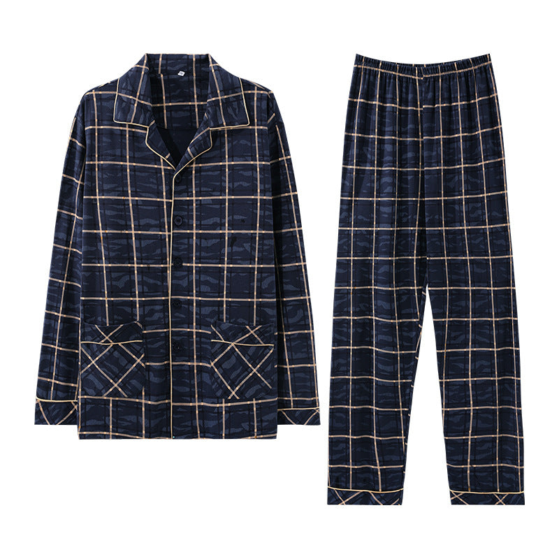 Men's house suit made of cotton, long-sleeved