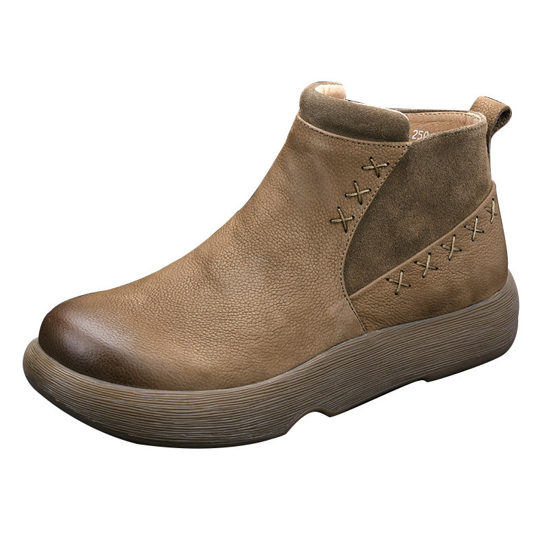 Men's Chelsea boots made of real leather, lined, with zipper