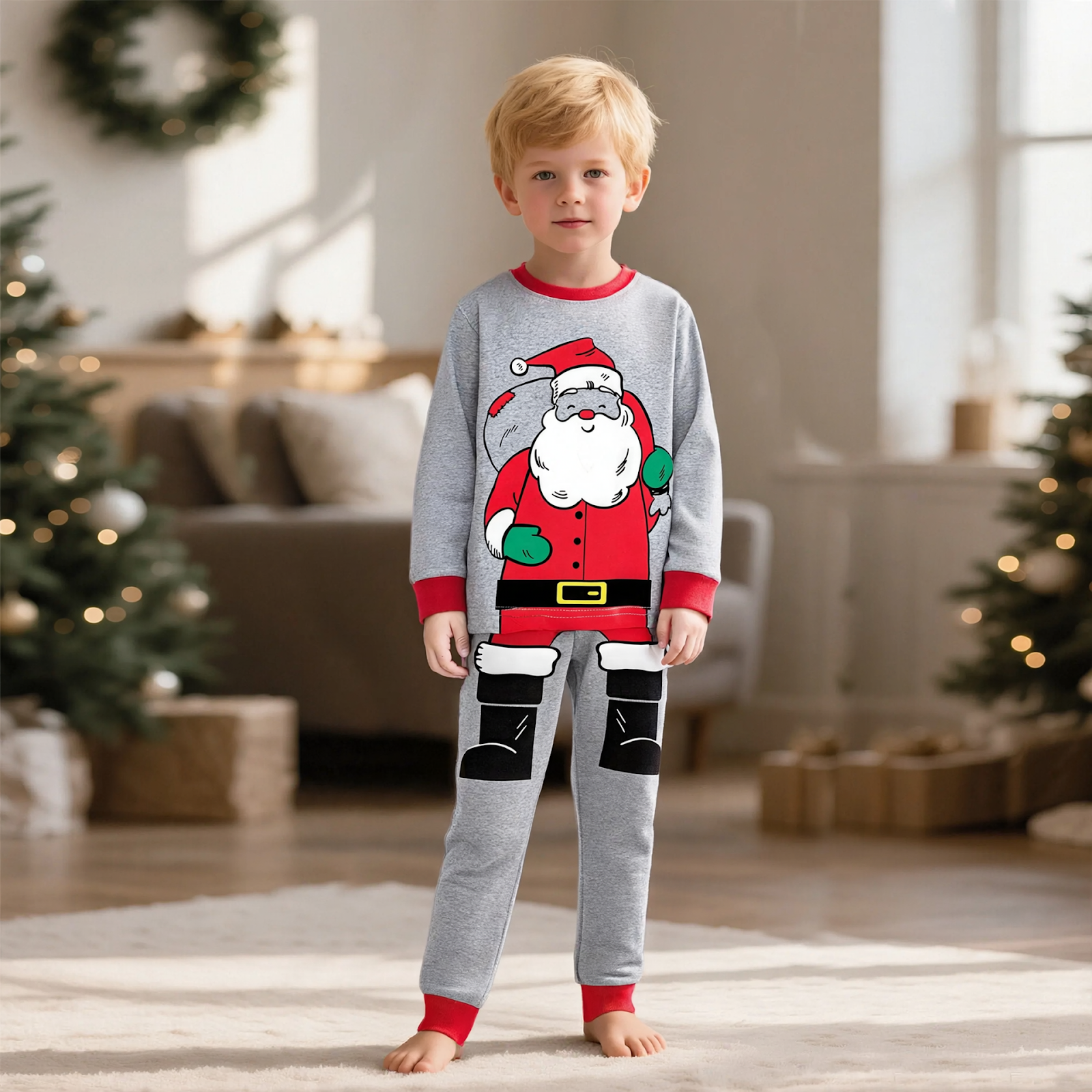 Children's overall, long sleeve, Christmas design