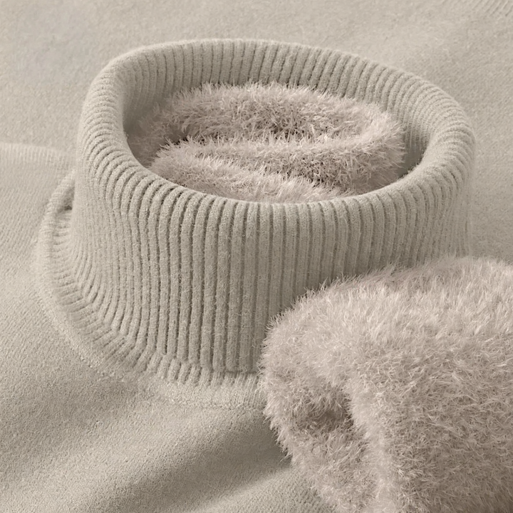 Men's Wool Modal Pullover, lined, stand-up collar, 650g