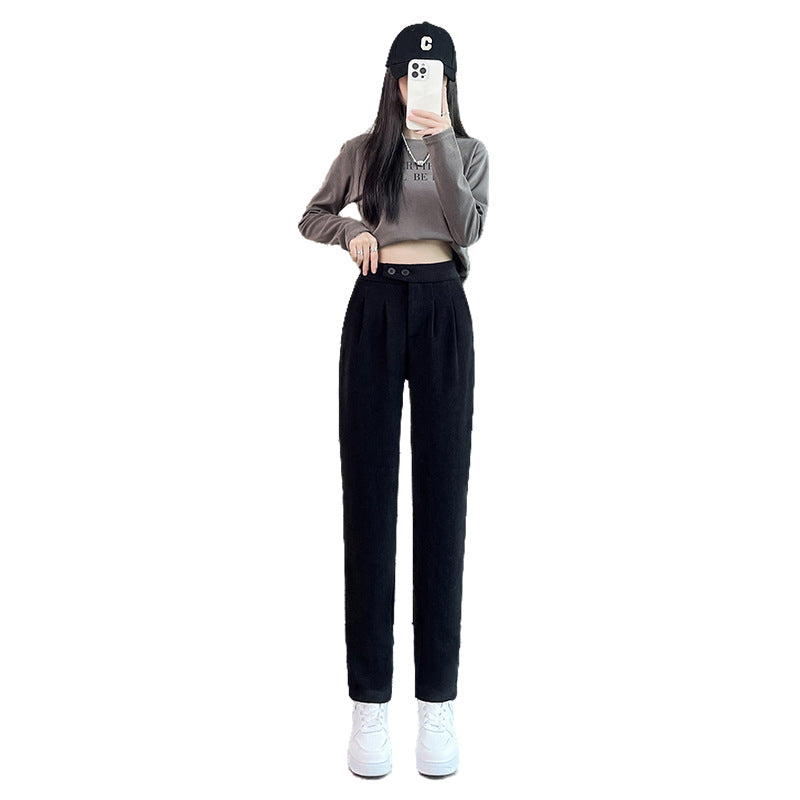 Women’s harem pants made of corduroy, casual cut