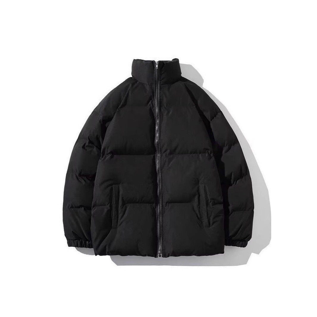 Padded men's quilted jacket with stand-up collar