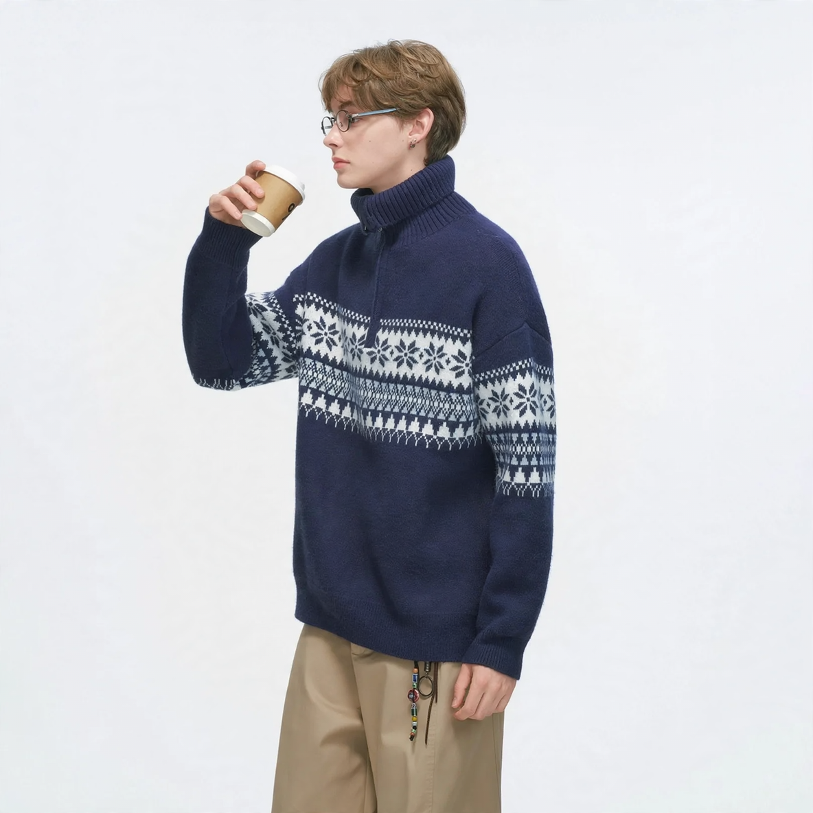 Unisex Christmas sweater with zipper