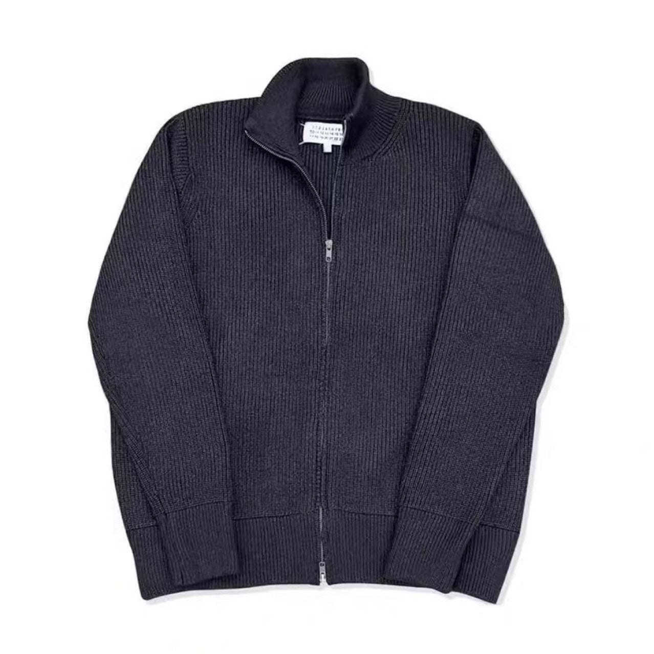 Unisex knitted jacket with roll neck and double zipper