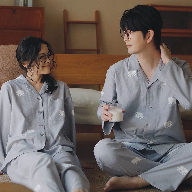 Partner flannel pajamas made of cotton, brushed