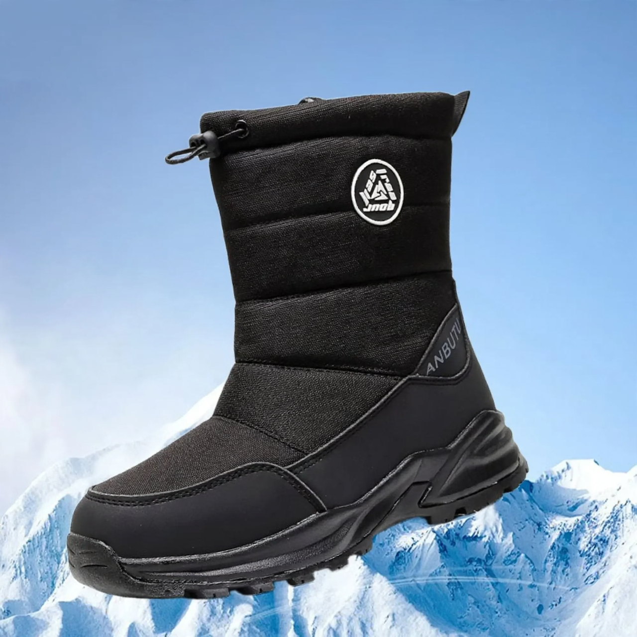 Padded unisex winter boots, slip-resistant, mid-high shaft