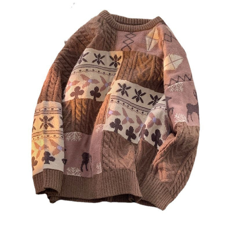 Unisex knitted sweater, lined, oversized
