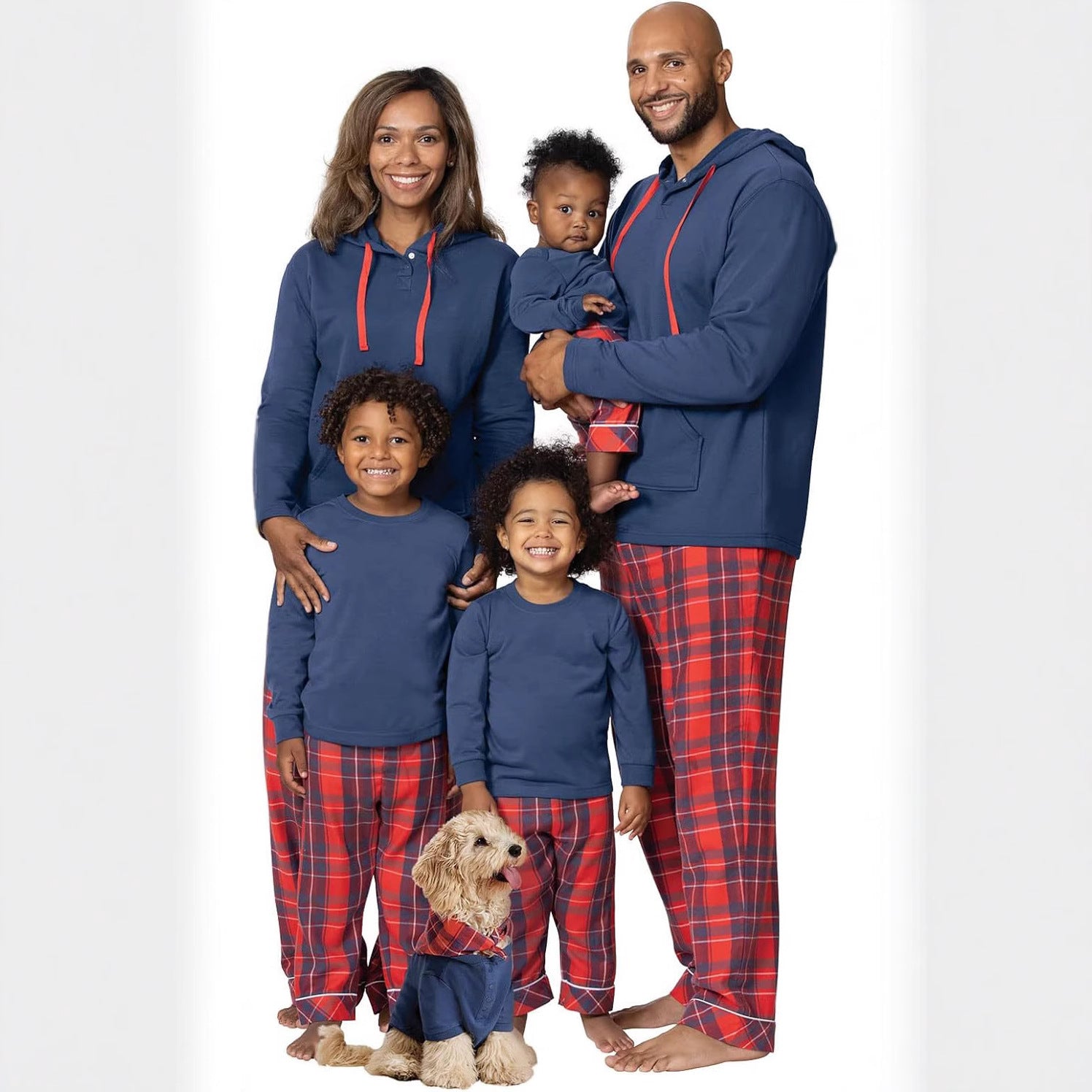 Christmas Pajama Set with Checkered Pattern for Families