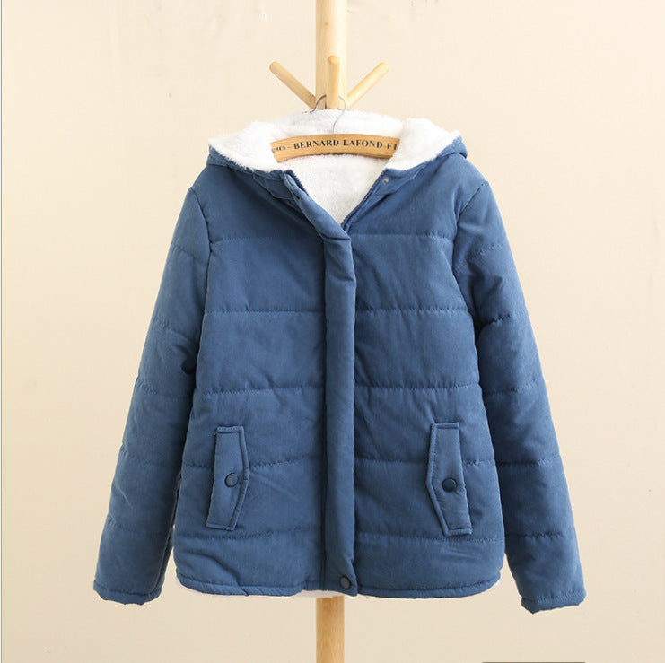 Padded women's hoodie in college style