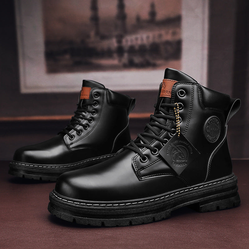 Men's boots, PU upper material, non-slip rubber sole