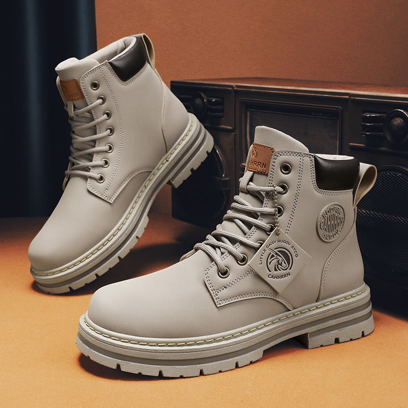 Men's boots, PU upper material, non-slip rubber sole