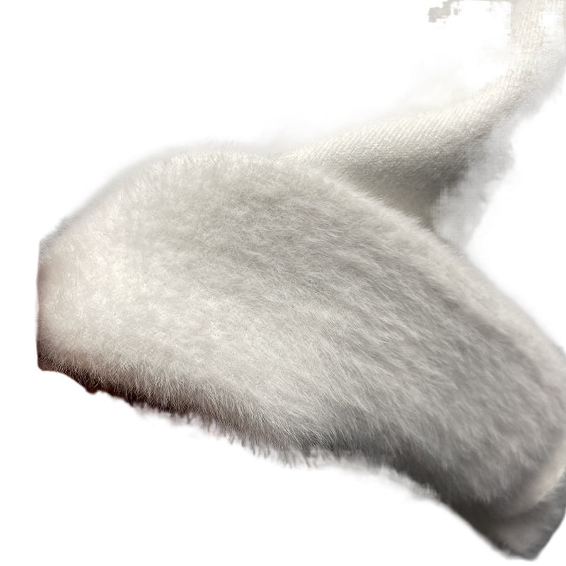 Men's knit sweater with fleece lining and stand-up collar