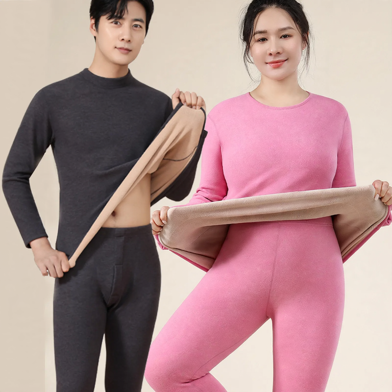 Men's Thermal Underwear Set, lined, Stand-up collar