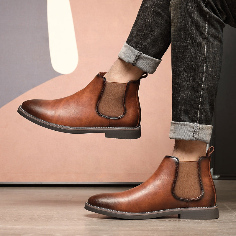 Men's Martin boots, High-Top, PU leather, non-slip