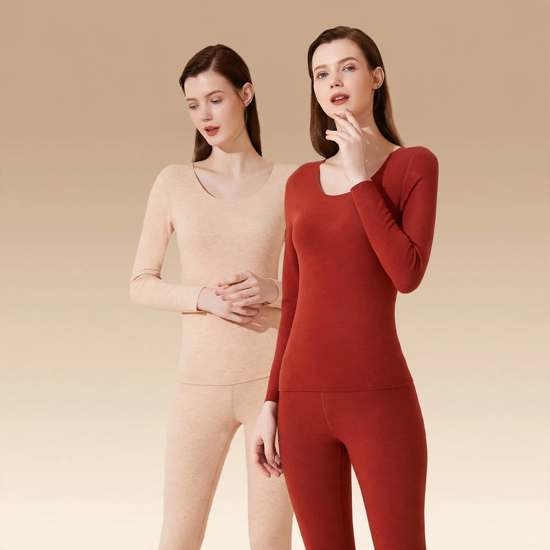 Thermal underwear set for women with cashmere and silk