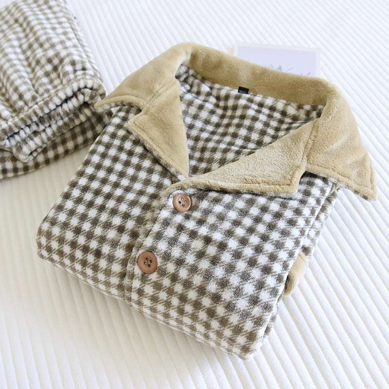 Warmer flannel pajama suit for men, lined
