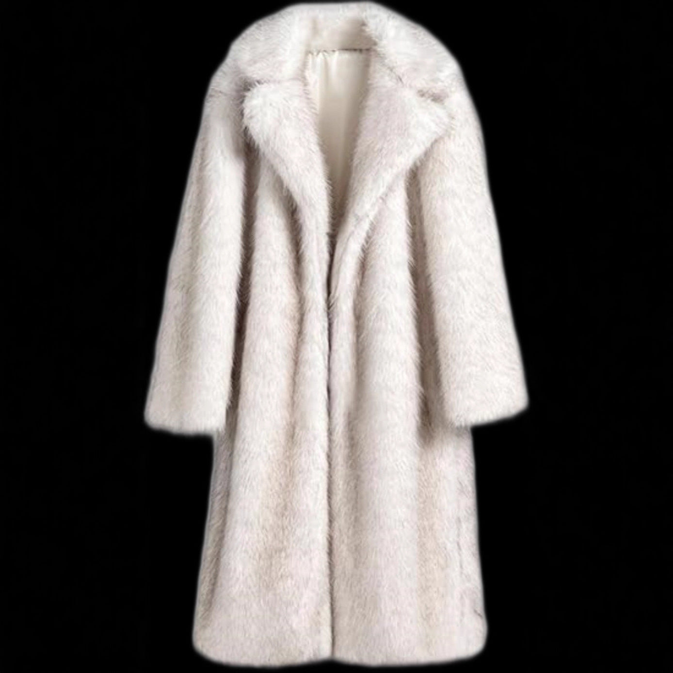 Long faux fur coat in fox fur look