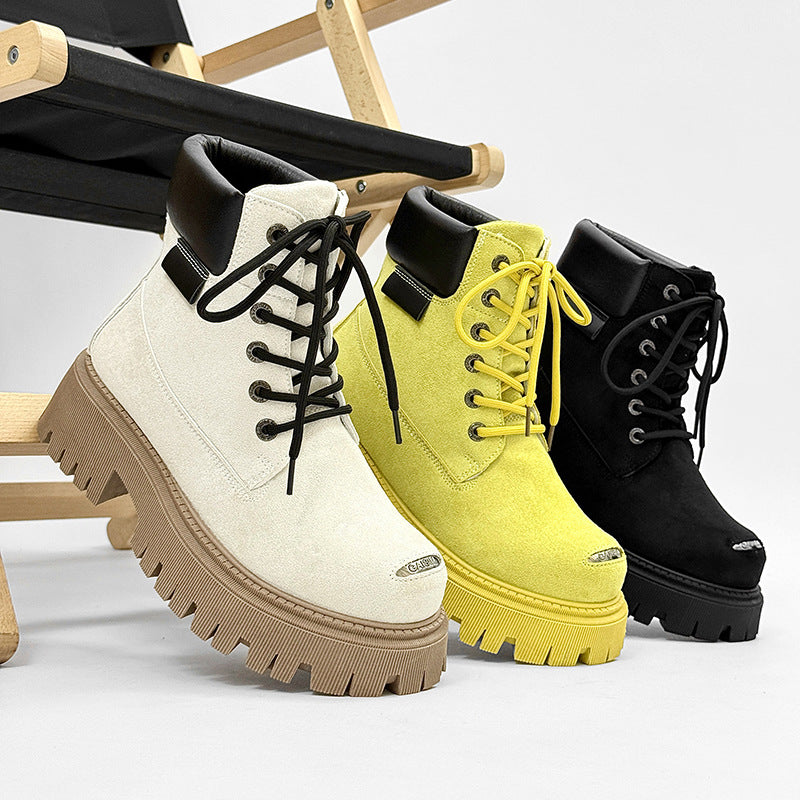 Men's boots, high shape, suede look